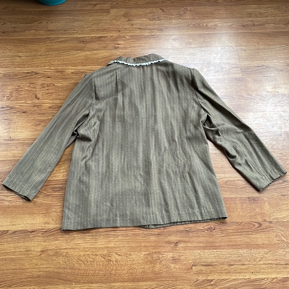 Lacy Afternoon by Shell Kepler Vintage 80s Lace Suit Jacket Shoulder Pads Sz 1X - Picture 6 of 8